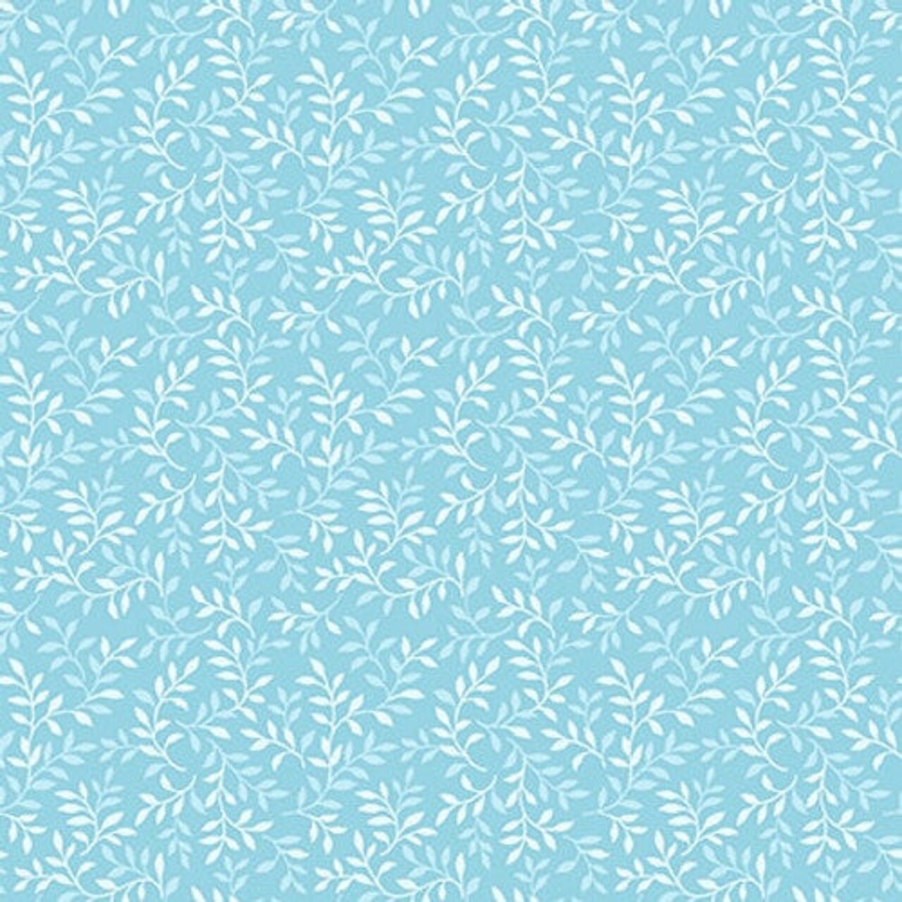 Fabric Henry Glass Light Blue Packed Allover Leaf Victorian Garden by the Quarter Yard 3414-17